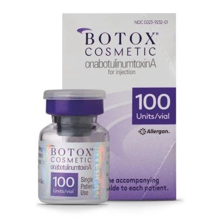 Bottle and box of Botox Cosmetic 100 units for injection.